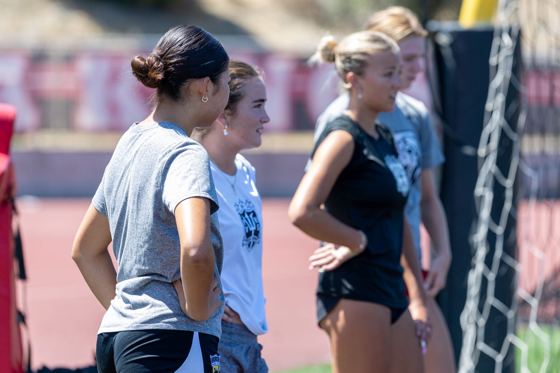 Women's team gathered before a training session